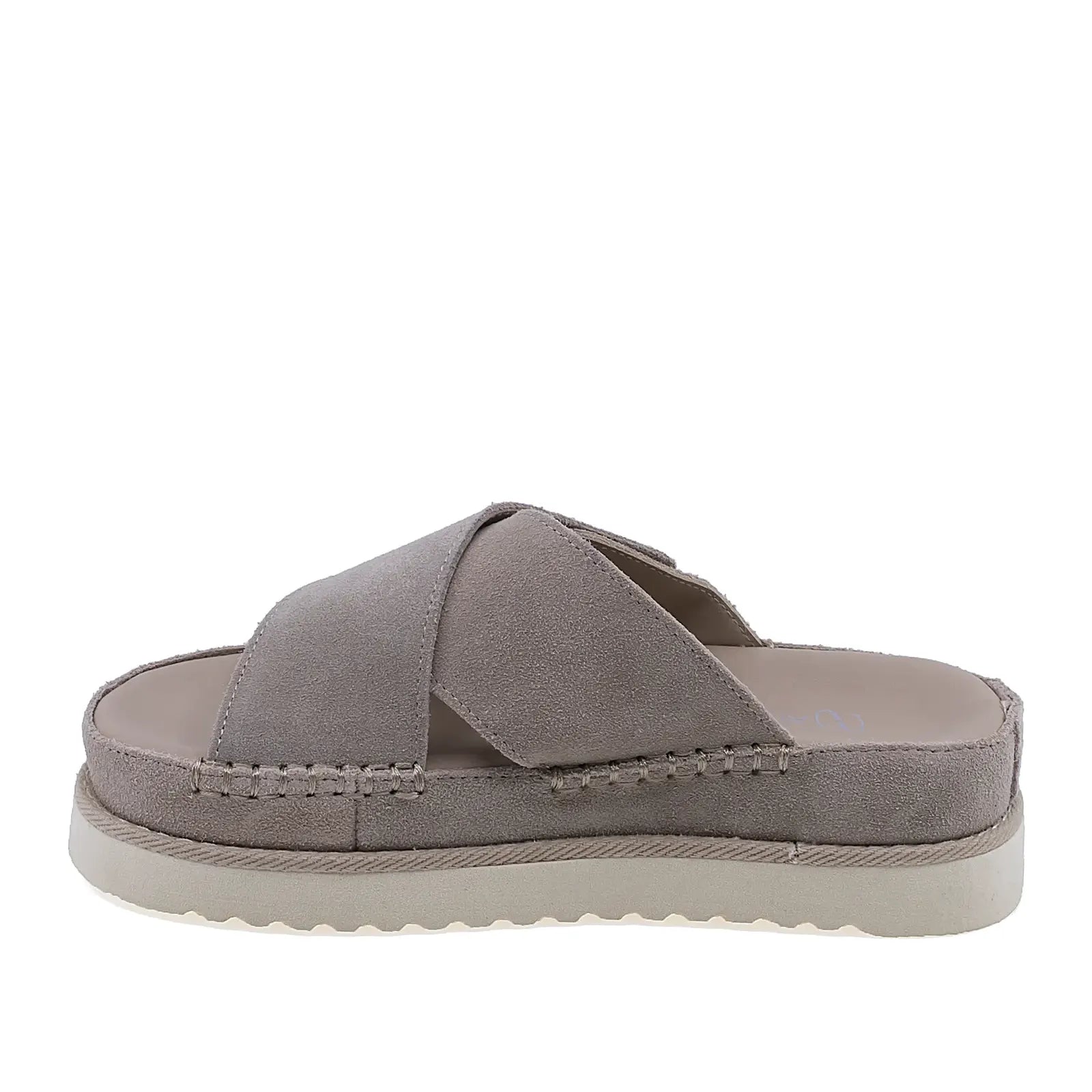 Papuci dama casual piele intoarsa Anna Viotti D113-OWS002-9 bej vedere laterala stanga design modern