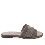Papuci dama casual Anna Viotti D75-29622 din piele intoarsa gri vedere laterala dreapta comozi