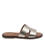 Papuci dama casual Anna Viotti D58-2317 din piele naturala aurii vedere lateral dreapta confortabili