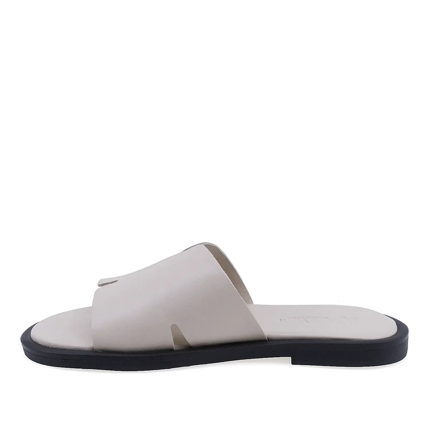 Papuci dama casual Anna Viotti D19-359 bej din piele naturala vedere lateral stanga stil modern