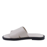 Papuci dama casual Anna Viotti D19-359 bej din piele naturala vedere lateral stanga stil modern