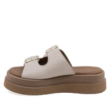 Papuci dama piele naturala Anna Viotti D202-82370 ivory vedere laterala stanga design modern