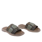 Papuci dama casual Anna Viotti D57-618 piele naturala verde vedere din fata stil modern si confortabil