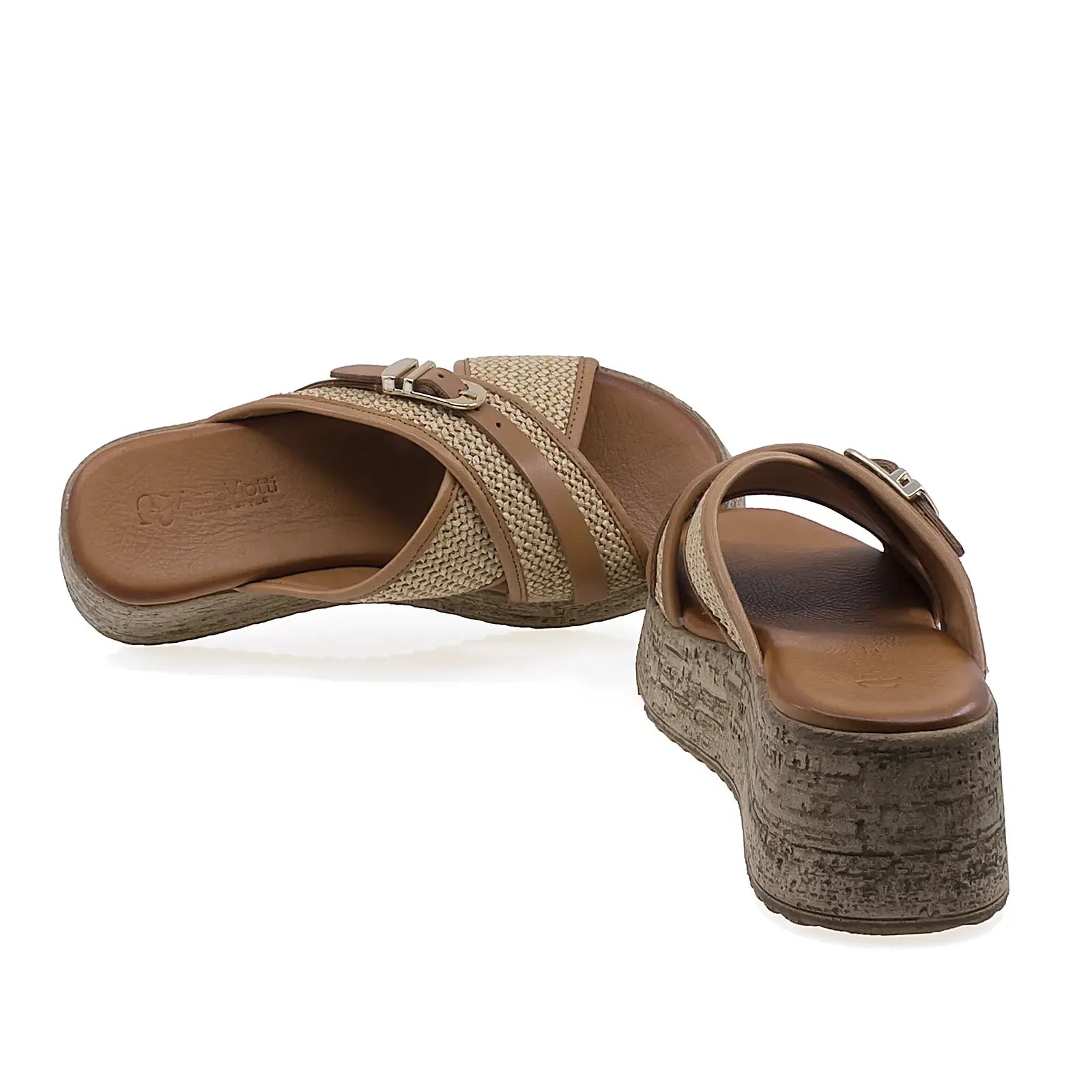 Papuci dama Anna Viotti D58-7001 cu mesina naturala moale pentru confort ridicat la purtare