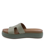Papuci dama casual Anna Viotti D58-2713 verzi din piele naturala vedere laterala stanga confort zilnic