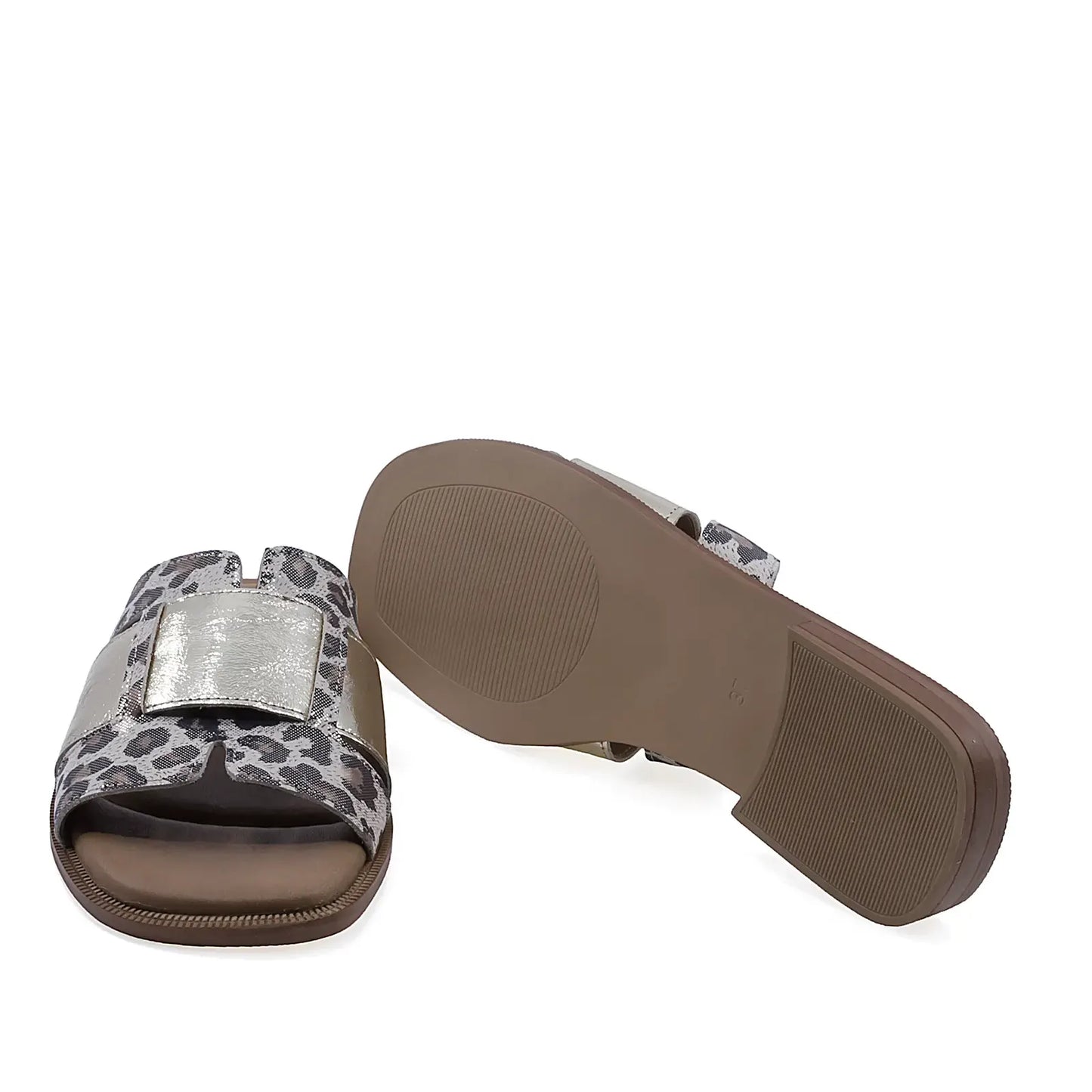 Papuci dama Anna Viotti D57-16231 toc patrat de 2 cm cu talpa usoara si flexibila pentru confort ridicat