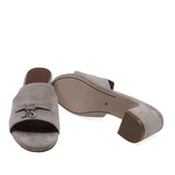Papuci dama Anna Viotti D105-N6295 cu toc patrat de 7 cm talpa stabila si confortabila