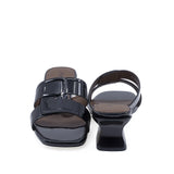 Papuci damă eleganți negri Feeling 31088, vedere spate, toc pătrat 5 cm stabil