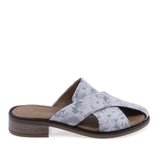 Saboti dama casual Anna Viotti D57-26305 din piele naturala cu flori vedere lateral dreapta confortabili