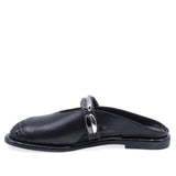 Saboti casual damă Anna Viotti negru din piele naturală, model 6365P-A139-Y01, vedere lateral stânga