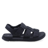 Sandale bărbați casual Goretti B111-D172012 negre, vedere laterală dreapta, talpă flexibilă și ușoară