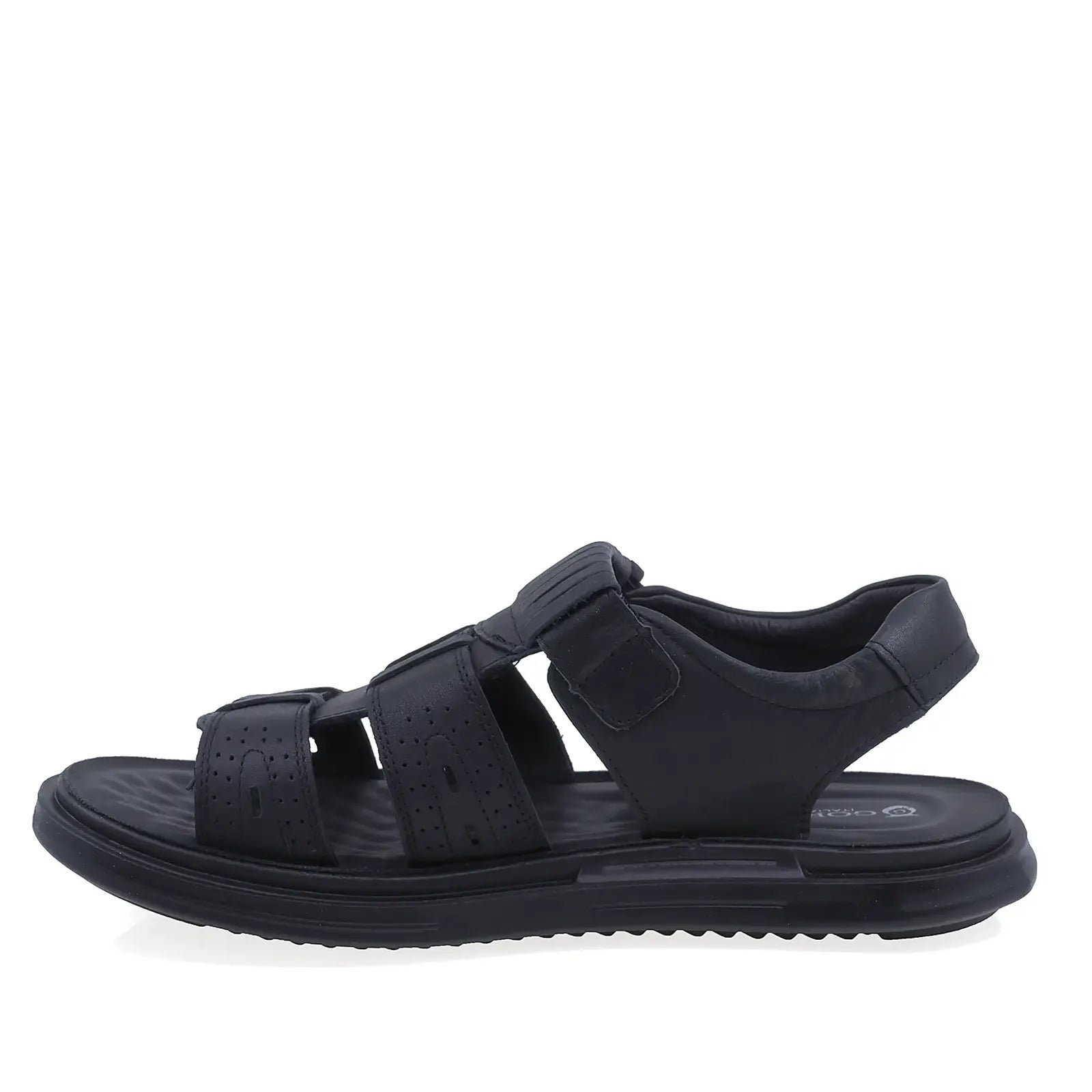 Sandale bărbați Goretti din piele naturală neagră, confort sporit și stil casual modern