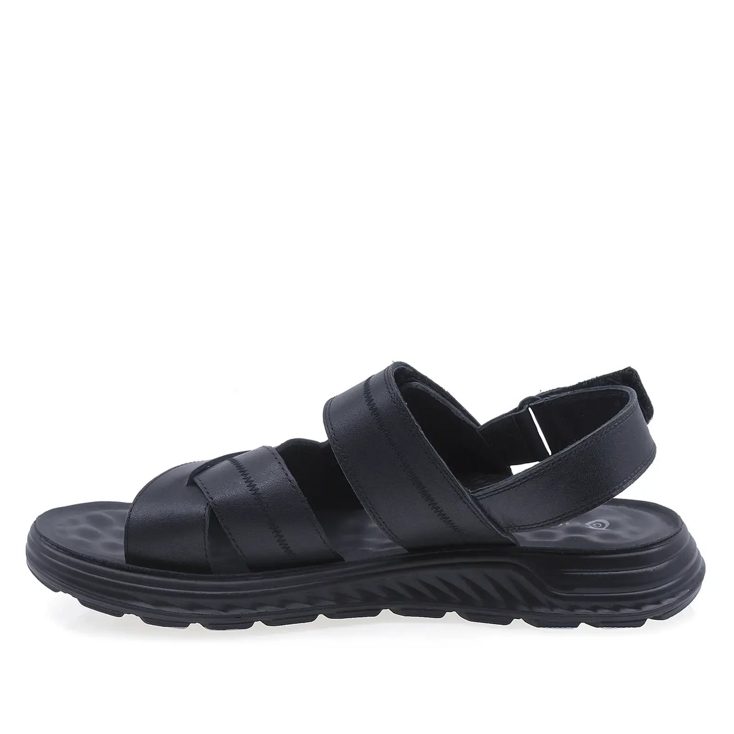 Sandale bărbați Goretti din piele naturală neagră, confort sporit și stil casual modern