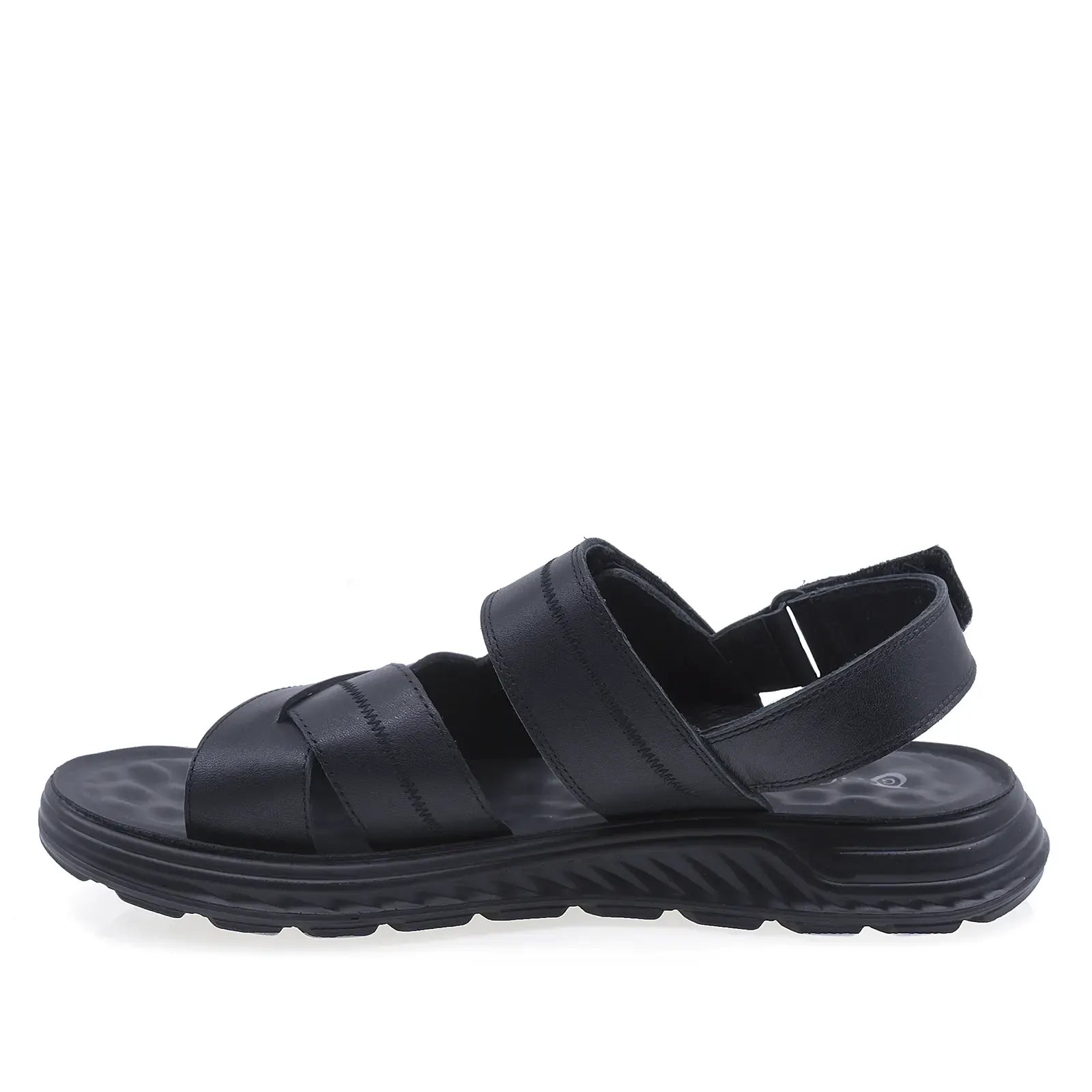 Sandale bărbați Goretti din piele naturală neagră, confort sporit și stil casual modern
