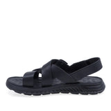 Sandale bărbați Goretti din piele naturală neagră, confort sporit și stil casual modern