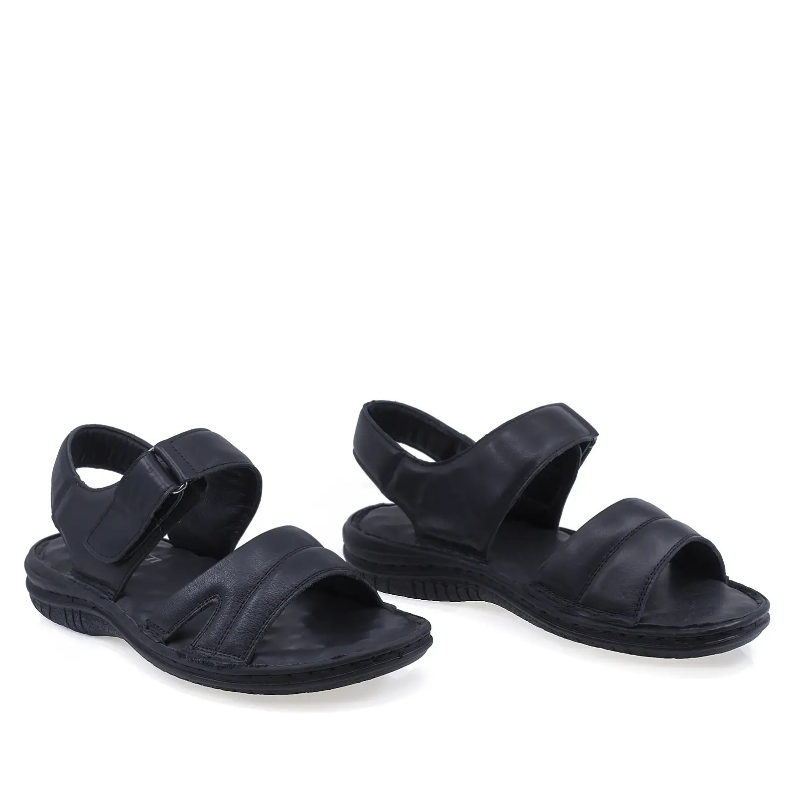 Sandale bărbați Goretti B25-2527 negre din piele naturală, confortabile și ideale pentru purtare zilnică