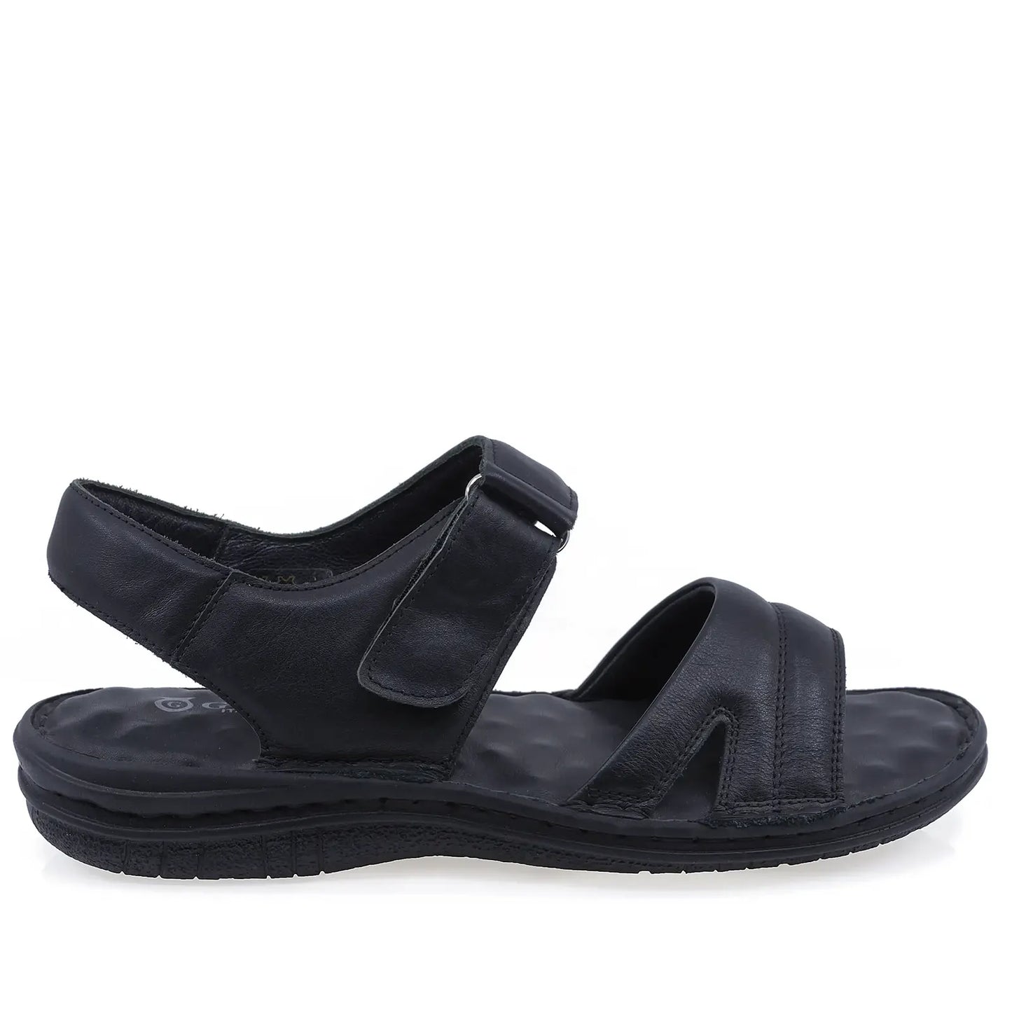 Sandale bărbați casual Goretti B25-2527 negre, vedere laterală dreapta, cu talpă ușoară și flexibilă