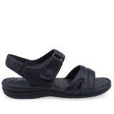Sandale bărbați casual Goretti B25-2527 negre, vedere laterală dreapta, cu talpă ușoară și flexibilă