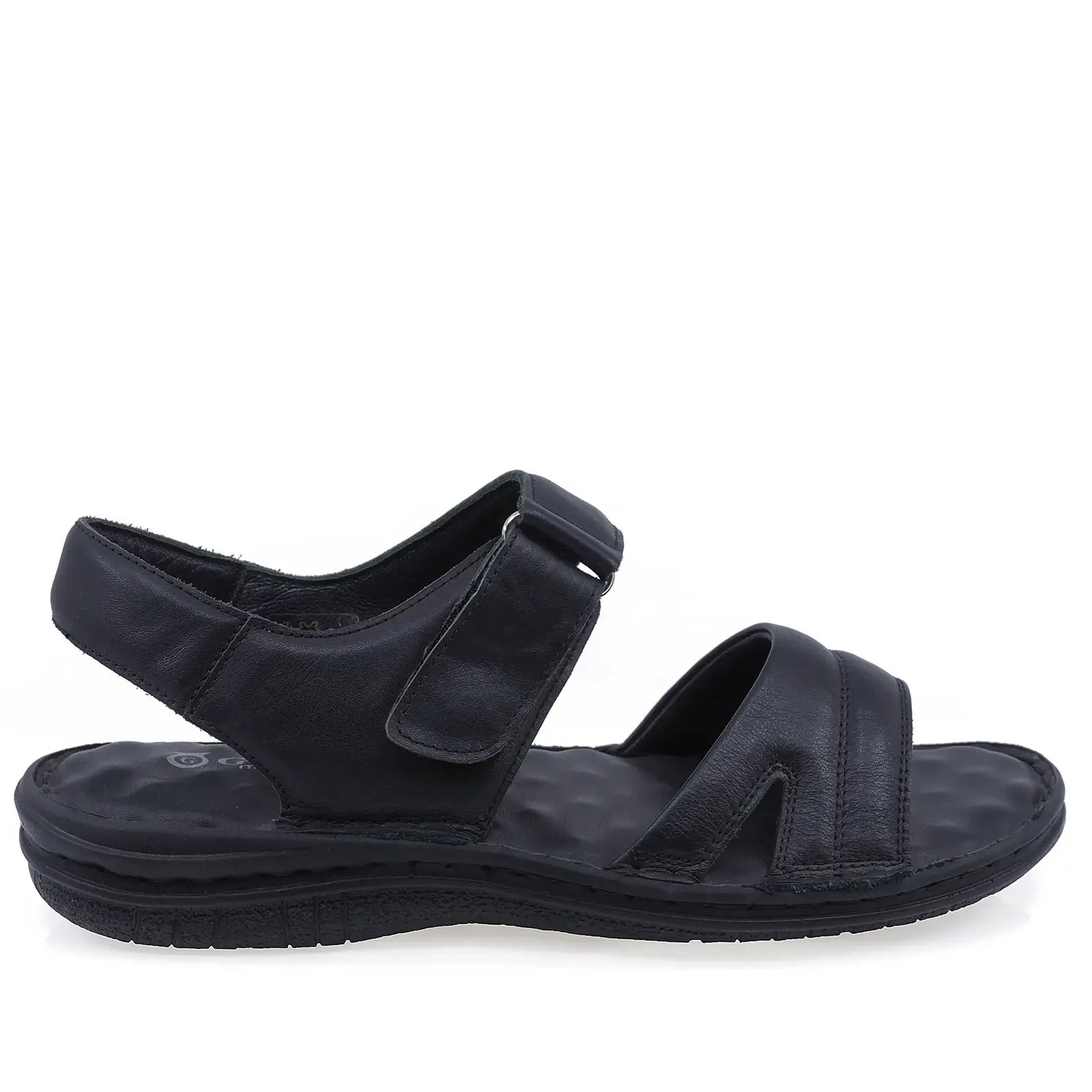 Sandale bărbați casual Goretti B25-2527 negre, vedere laterală dreapta, cu talpă ușoară și flexibilă
