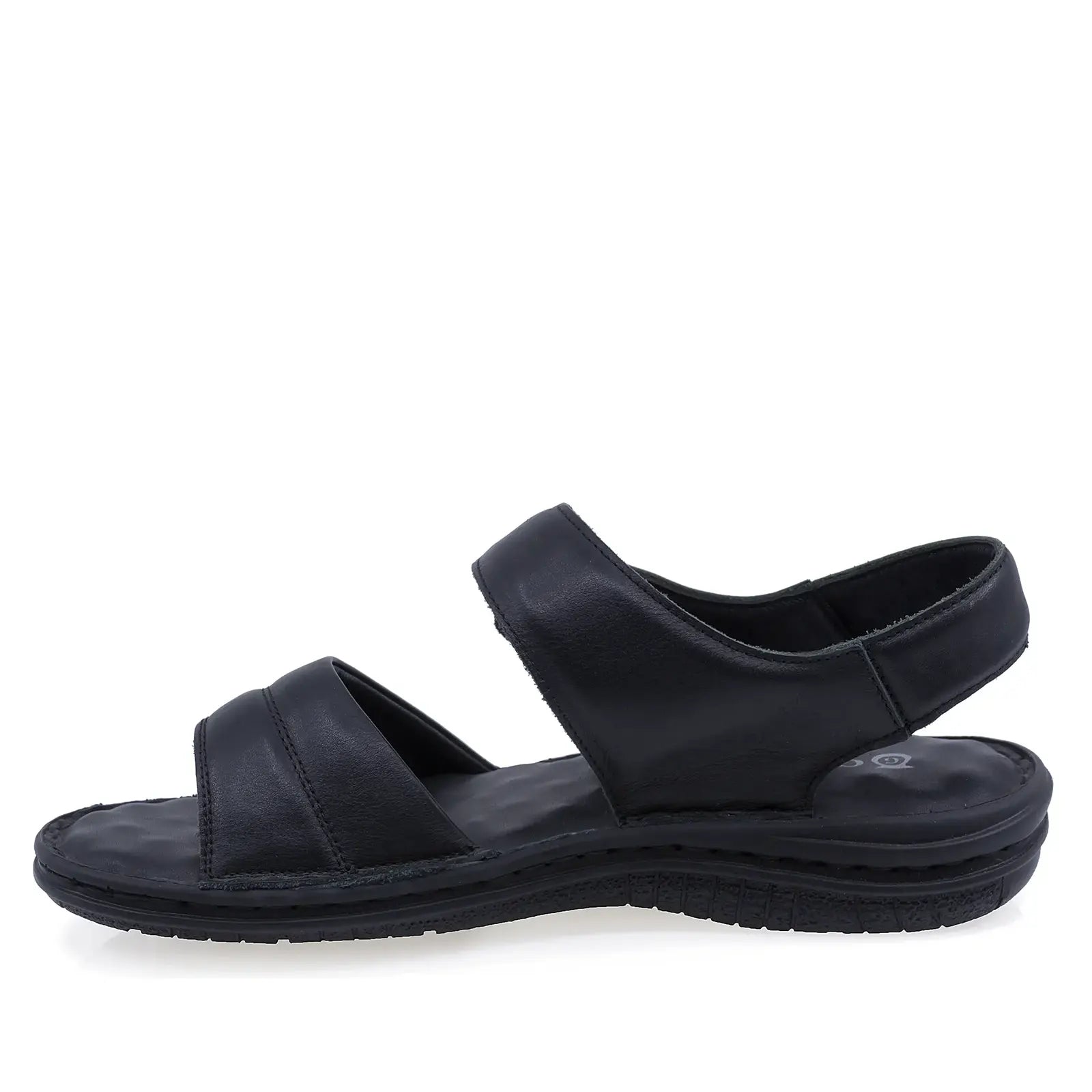 Sandale bărbați Goretti B25-2527 din piele naturală neagră, design casual și confort sporit la mers