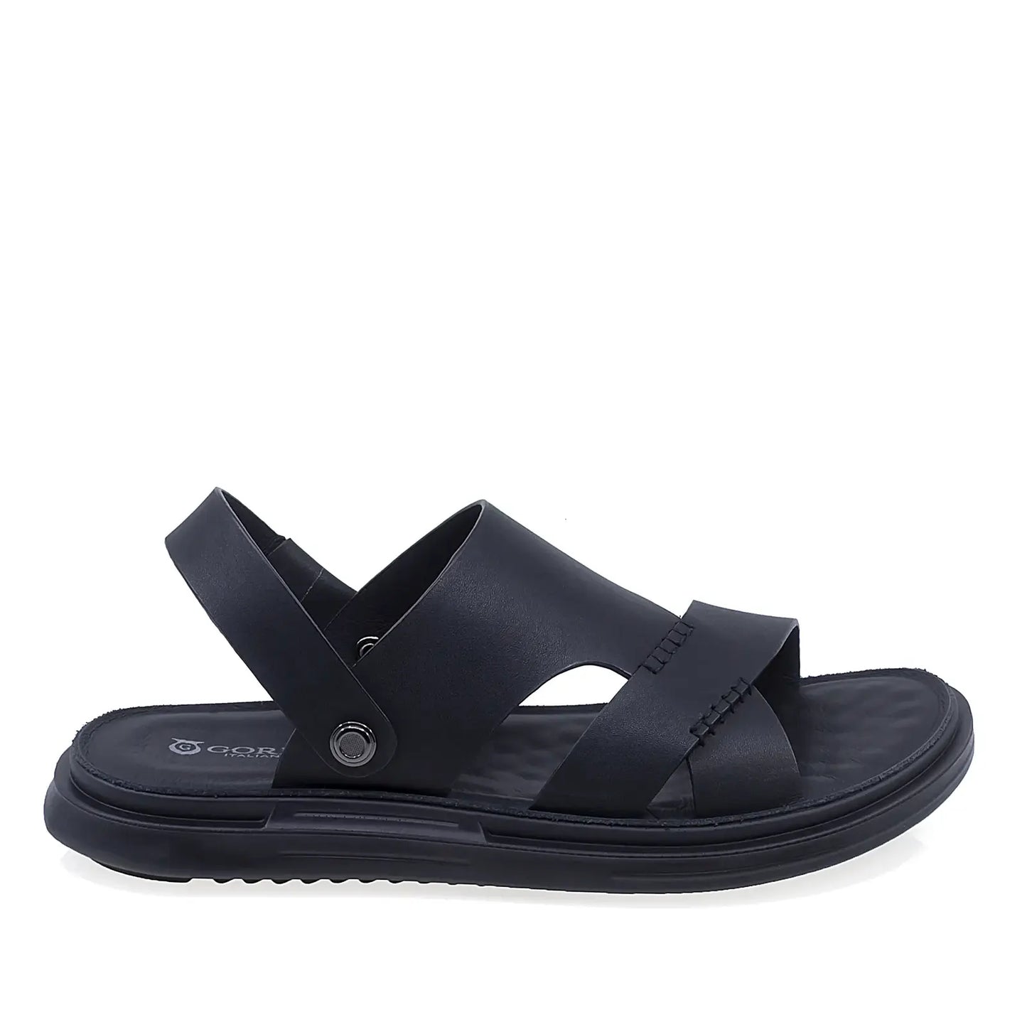Sandale barbati Goretti B111-D172016 piele naturala neagra vedere lateral dreapta talpa foarte flexibila