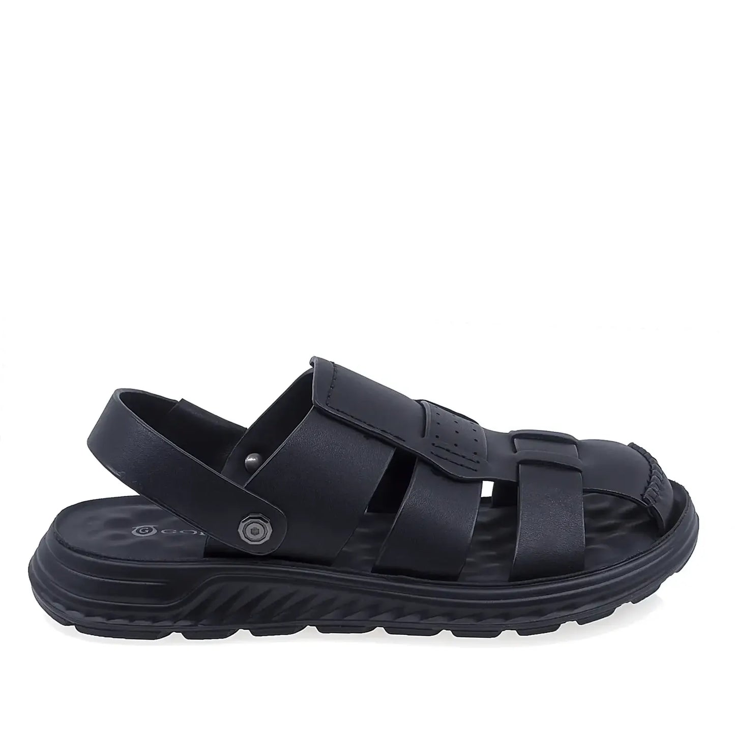 Sandale barbati Goretti B111-J25702 piele naturala neagra vedere lateral dreapta talpa foarte flexibila