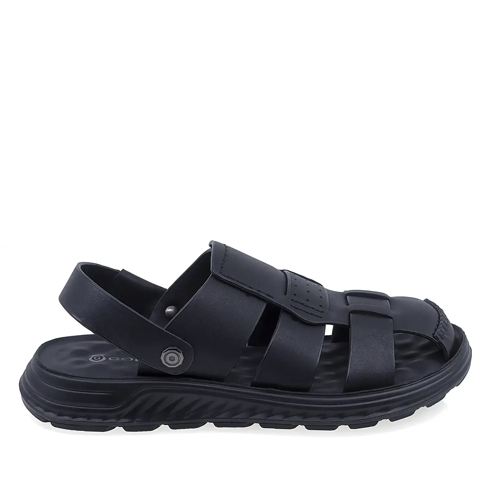 Sandale barbati Goretti B111-J25702 piele naturala neagra vedere lateral dreapta talpa foarte flexibila