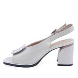 Sandale damă piele naturală Anna Viotti D105-6361P-J558-Z818 alb murdar, lateral stânga