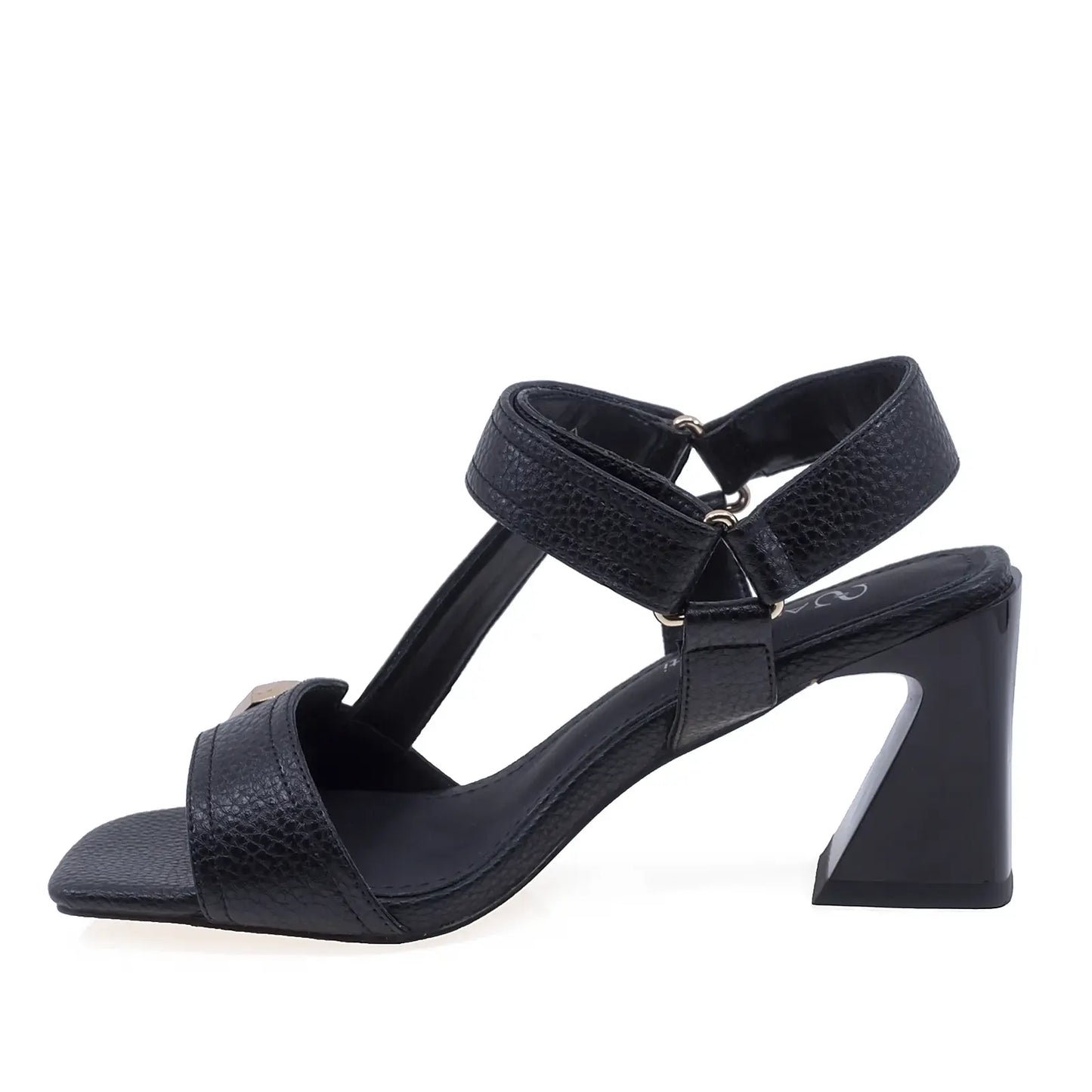 Sandale dama din piele naturala Anna Viotti D106-RD1365-B26 negre, cu toc elegant si confort ridicat