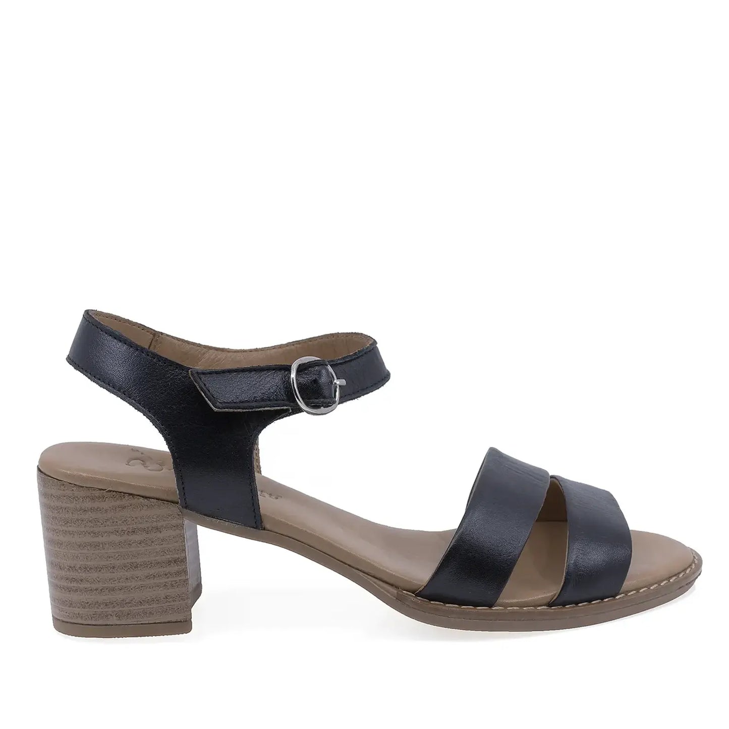 Sandale damă casual-elegante Anna Viotti D12-192 negre, vedere laterală dreapta cu toc stabil de 5,5 cm
