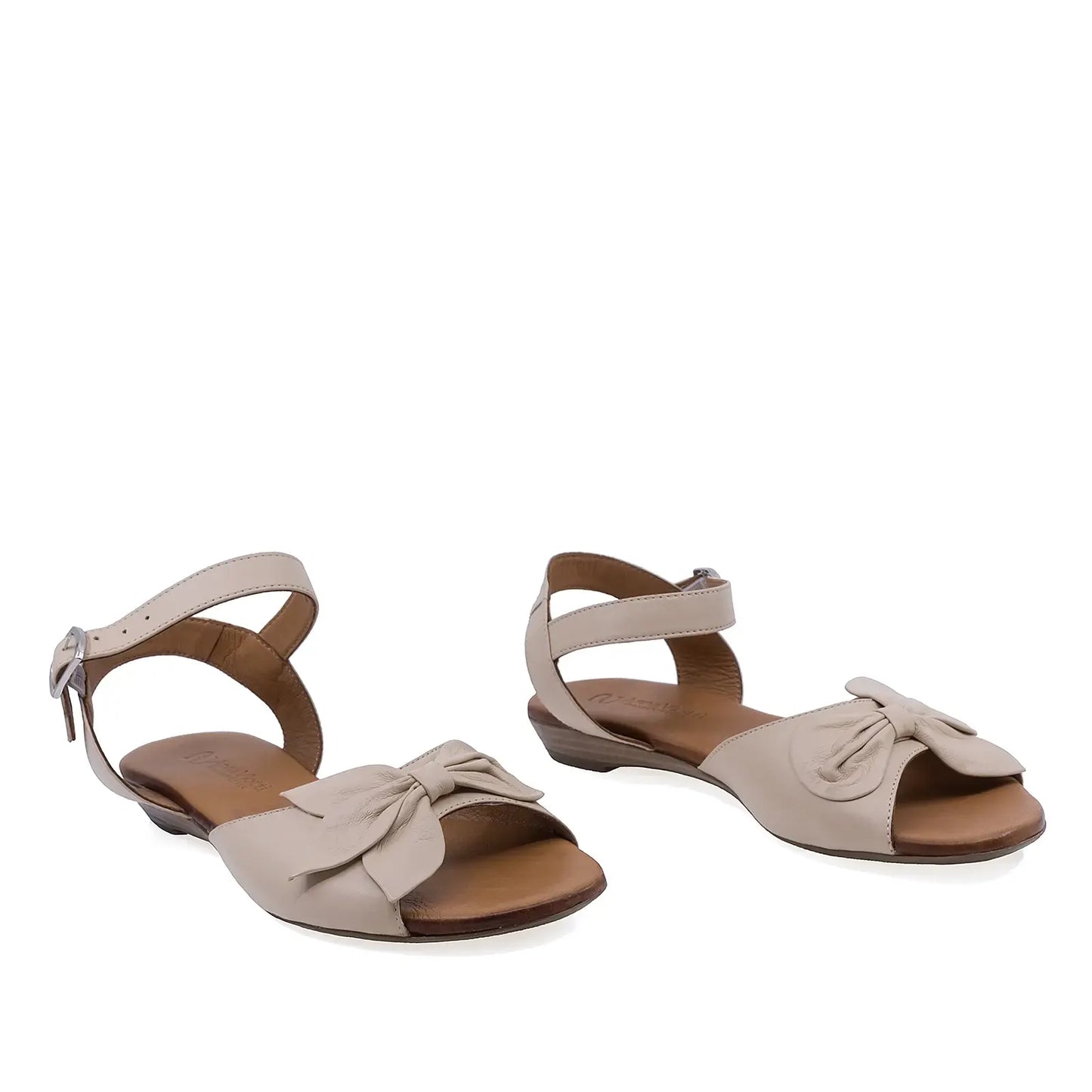 Sandale damă Anna Viotti D19-2006 bej din piele naturală, design casual elegant și confortabil