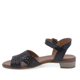 Sandale damă casual-elegante Anna Viotti D19-86 negre, realizate din piele naturală