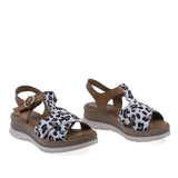 Sandale damă Anna Viotti D20-H2987 coniac leopard din piele naturală, cu design modern și platformă confortabilă
