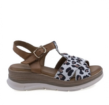 Sandale damă casual Anna Viotti D20-H2987 coniac leopard, vedere laterală dreapta, confortabile și ușor de asortat