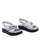 Sandale dama Anna Viotti D200-68314 albe din piele naturala cu brant fusbet