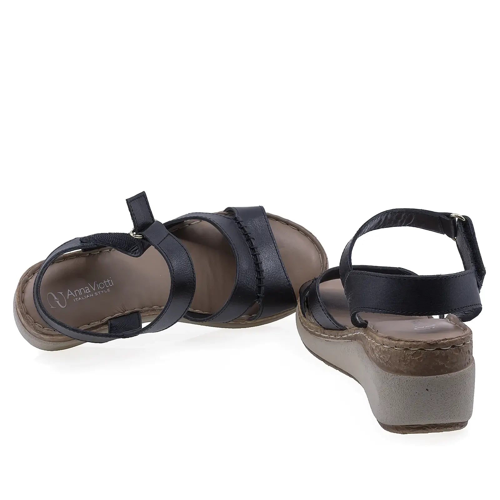 Branț fusbet acoperit cu meșină naturală al sandalelor damă Anna Viotti D200-68411 pentru confort sporit