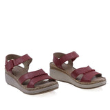 Sandale damă Anna Viotti D200-68411 roșii din piele naturală, cu talpă ortopedică și design casual confort
