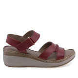 Sandale damă casual Anna Viotti D200-68411 roșii, vedere laterală dreapta, cu platformă și închidere cu arici