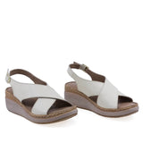 Sandale dama Anna Viotti D200-68412 crem din piele naturala, cu talpa ortopedica si design casual elegant