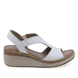 Sandale damă casual Anna Viotti D200-68415 albe, vedere laterală dreapta, cu elastice laterale și platformă confortabilă