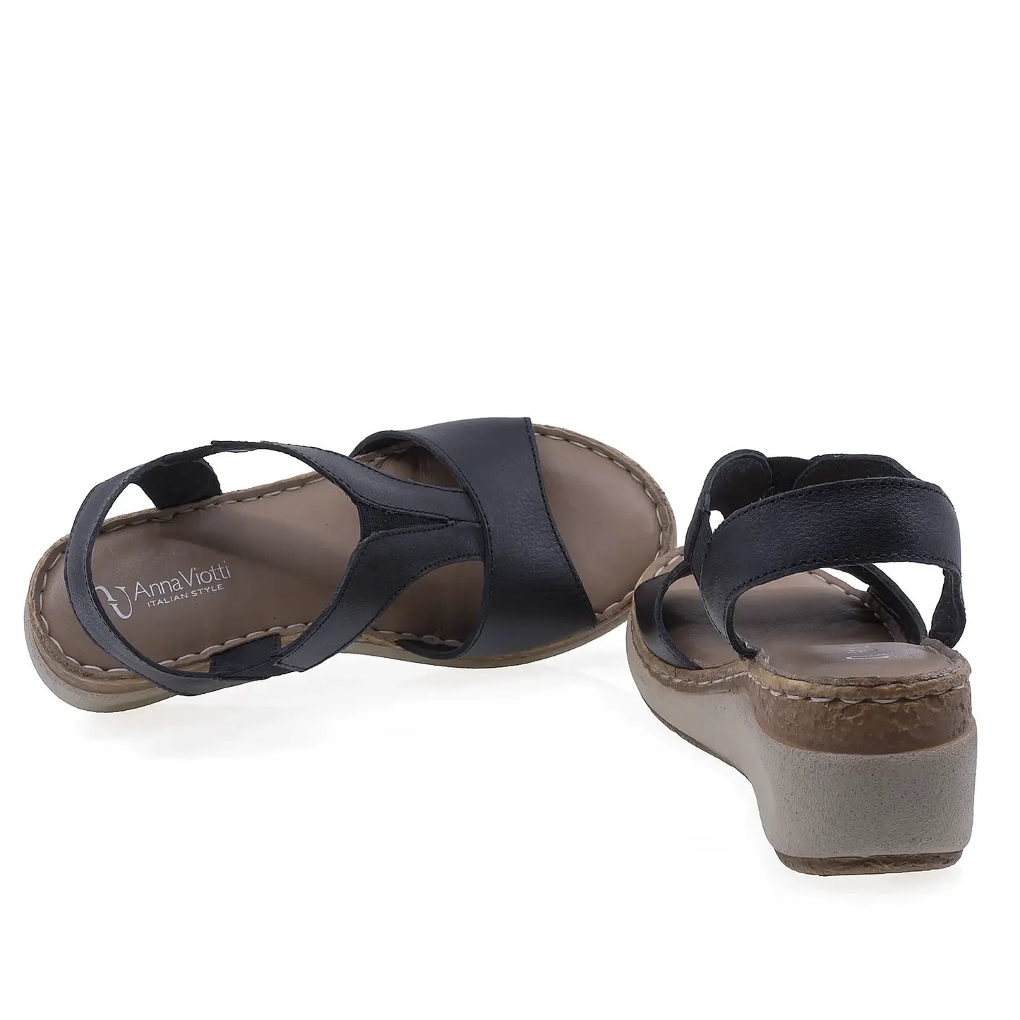 Branț fusbet acoperit cu meșină naturală al sandalelor damă Anna Viotti D200-68415 pentru confort zilnic