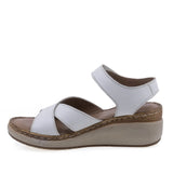 Sandale damă Anna Viotti D200-68417 din piele naturală albă, vedere laterală stângă