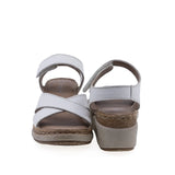 Sandale damă Anna Viotti D200-68417 albe, vedere din spate, cu platformă confortabilă de 6 cm