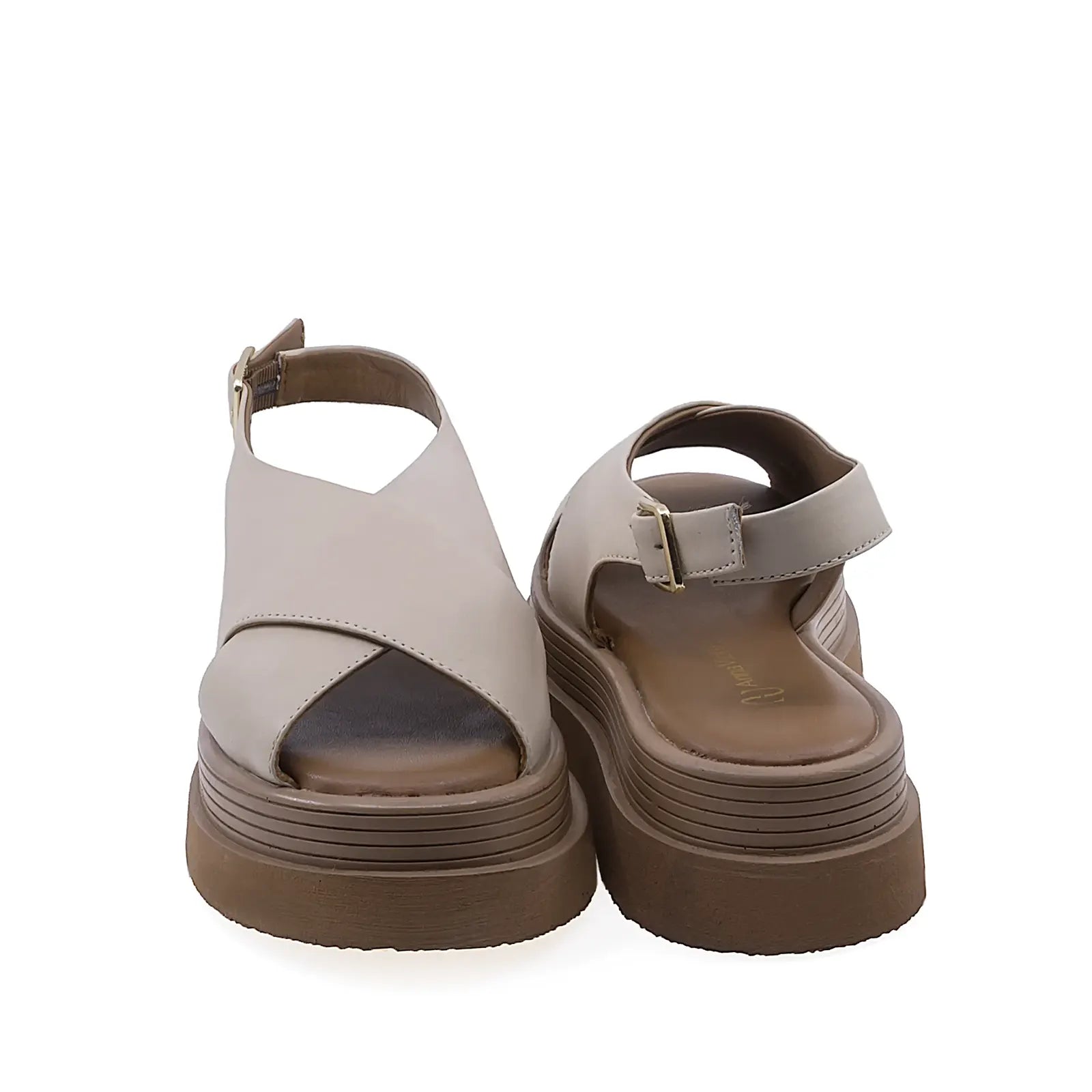 Sandale dama casual Anna Viotti D202-82410 ivory, talpa stabila si usoara pentru confort pe durata intregii zile