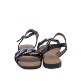 Sandale damă casual-elegante Anna Viotti D21-BL143 negre, vedere din spate cu finisaje atent realizate