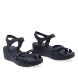 Sandale dama Anna Viotti D21-E246-45 negre din piele naturala, cu platforma confortabila si design casual