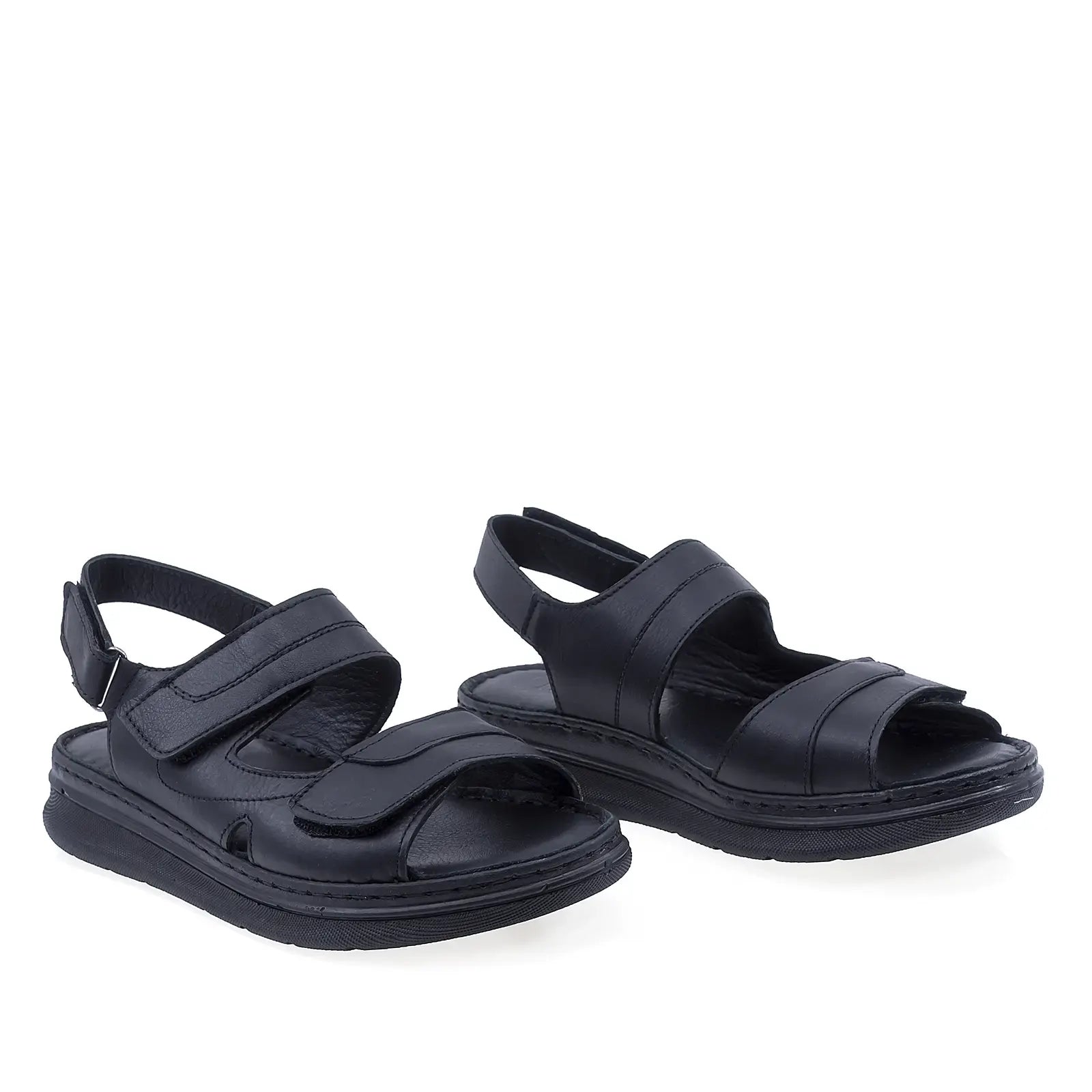 Sandale damă Anna Viotti D21-NDR400 negre din piele naturală, vedere din față