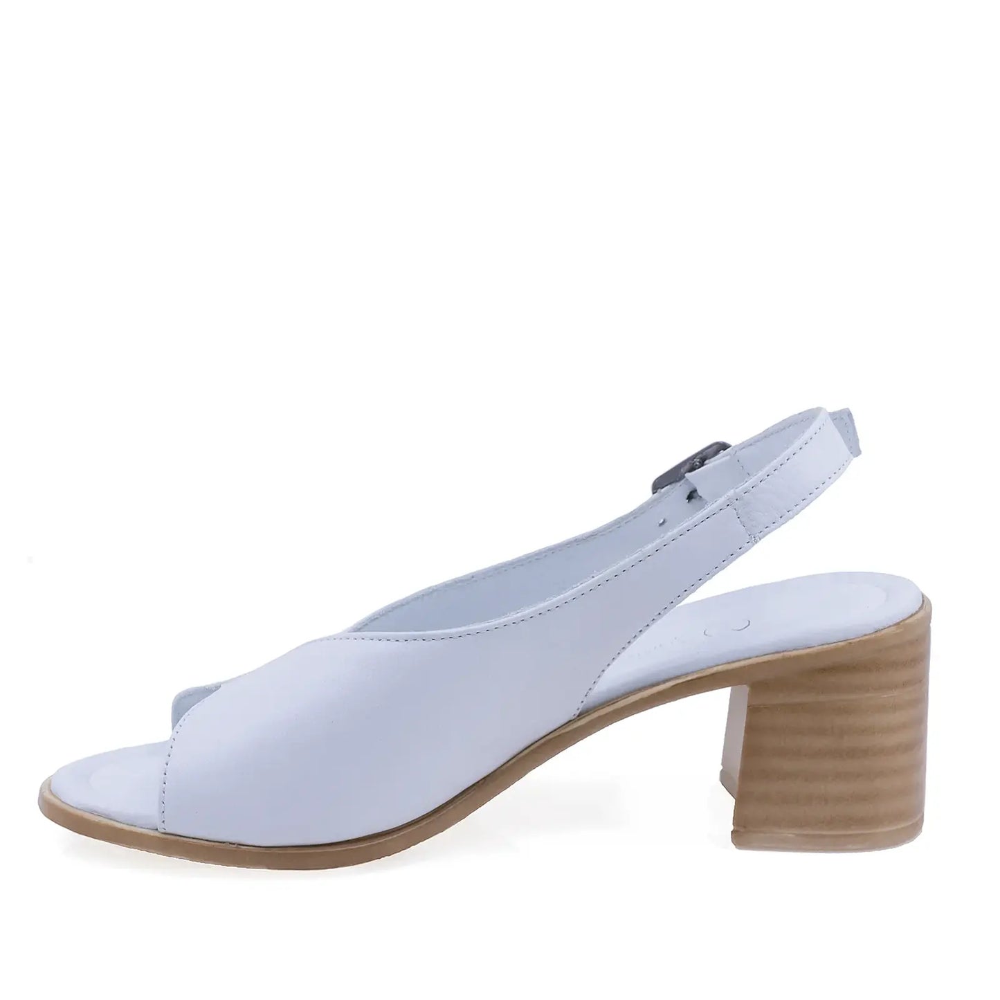 Sandale damă Anna Viotti D22-K102 din piele naturală albă, vedere laterală stângă