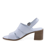 Sandale dama din piele naturala Anna Viotti D22-K521 albe, cu toc stabil si aspect modern