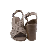 Sandale damă Anna Viotti D22-K721 camel, vedere din spate, cu toc pătrat și susținere optimă